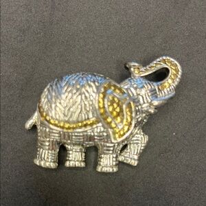 Charming Elephant Brooch with Gold Accents